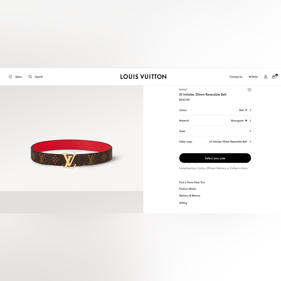 Louis Vuitton Reversible Belt size 80 - Picture 2 of 5